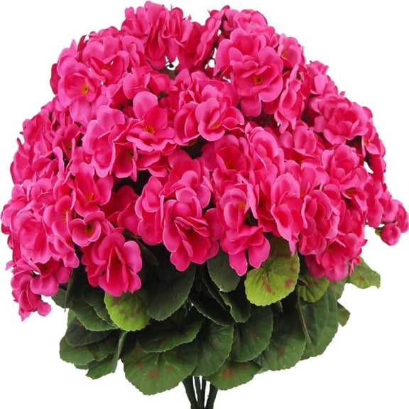 14 Inch 3 Bundles Of Artificial Geraniums For Indoor And For Outdoor Settings