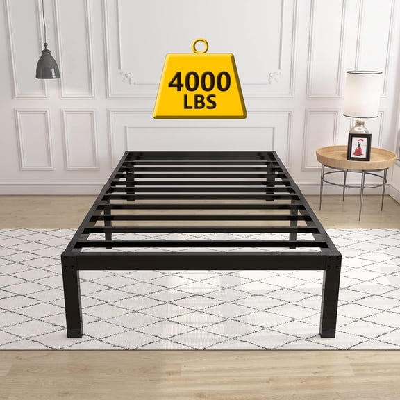 14 Inch 4000lbs Heavy Duty Support Basic Bed Frame/Mattress Foundation/Box Spring Replacement/Steel Slat Platform/Easy to Assemble/with Storage/Noise Free, Twin$$Home Decor, Kitchen, & Other