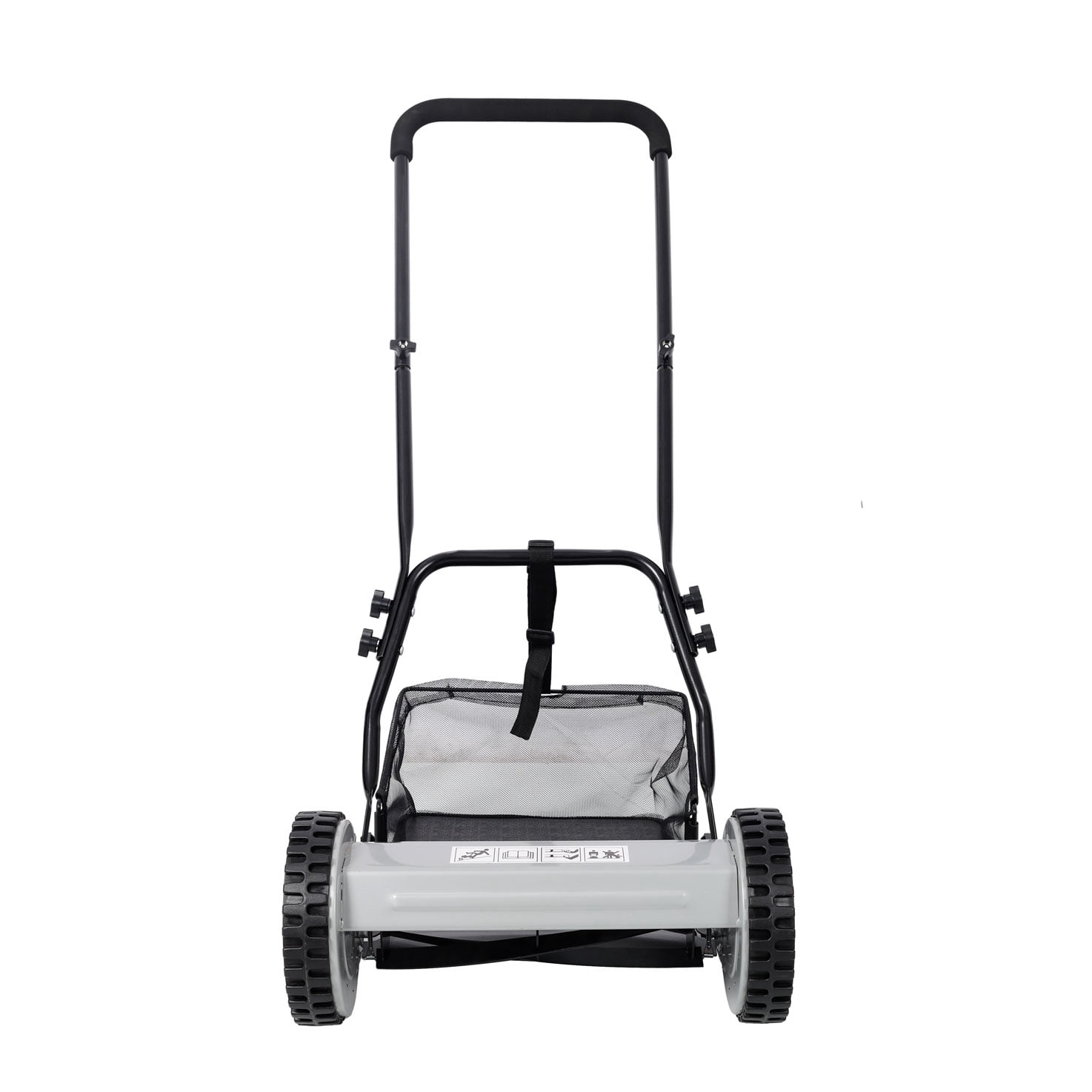 14-Inch 5-Blade Push Reel Lawn Mower with Grass Catcher, GRAY COLOR
