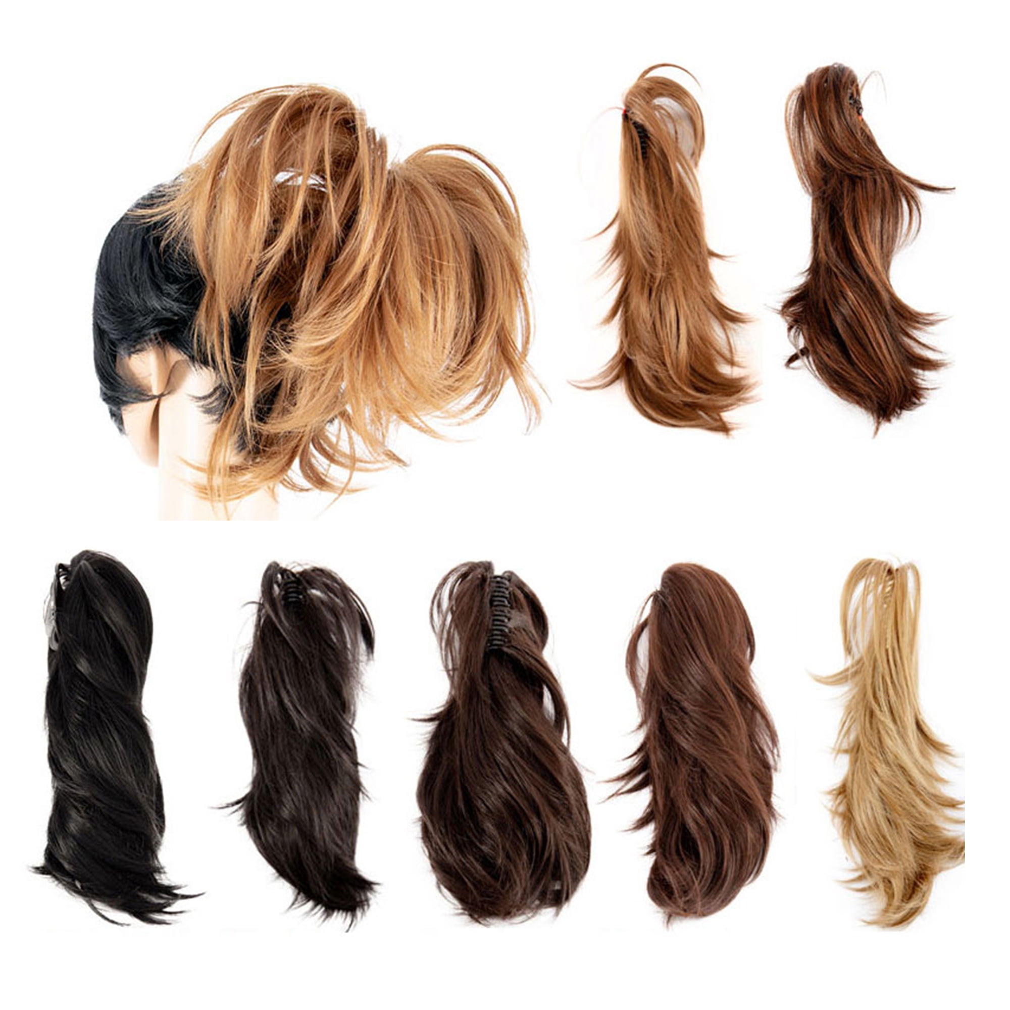 14 Inch Adjustable Messy Style Ponytail Hair Extension with Jaw Claw ...