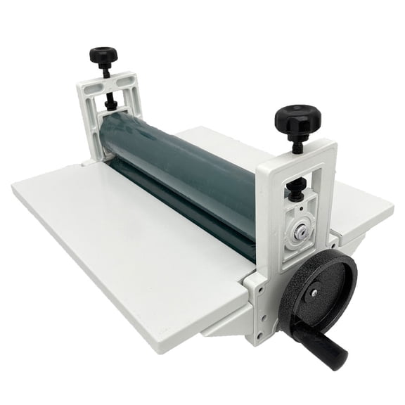 14 Inch All Metal Frame Manual Cold Roll Laminator Desktop Cold Mounting Machine with Platform Regulating Bracket Max 10mm Thickness