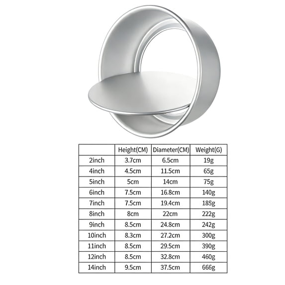 14 Inch Anodized Aluminum Round Cake Pan, Removable Live Bottom Baking Mold For Commercial Chiffon Cake