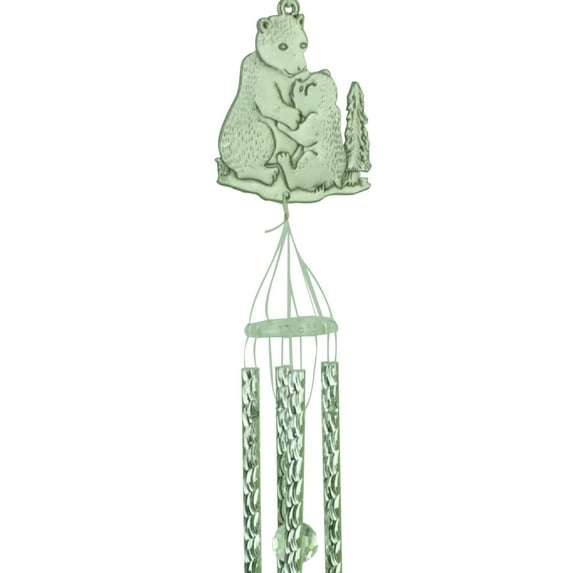 14 Inch Bear Windchime Glory Land Pewter Garden Home Decoration
