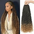 thumbnail image 1 of 14 Inch Boho Box Braids Crochet Hair Goddess Box Braids Crochet Hair 8 Packs Boho Box Braids Crochet Braids Hair Synthetic Bohemian Crochet Box Braids Hair for Women, 1 of 13