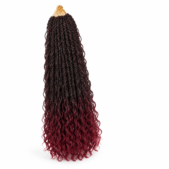 14 Inch Boho Island Twist Crochet Br9 Packs Senegalese Hair With Curls Ends Pre-looped Bohemian Twists Braiding Extensions For Bla