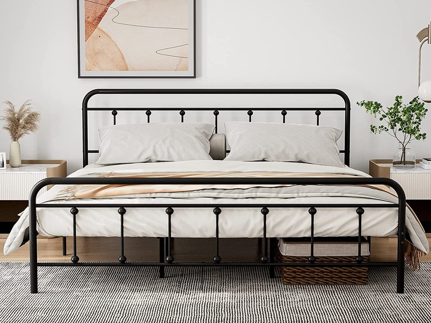 14 Inch California King Bed Frame with Headboard & Footboard, Heavy