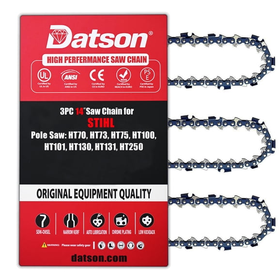 14 Inch Chainsaw Chain, 3/8" LP Pitch, 043" Gauge, 50 Drive Links Replace for STIHL Pole Pruner Models: HT 70, HT 73, HT 75, HT 100, HT 101, HT 130, HT 131, HT 250, HT-KM,Pole Saw (3 Pack)