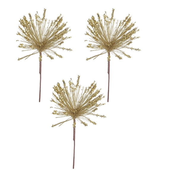 14 Inch Christmas Tree Picks and Sprays,Gold Glitter Firecracker Tassel Branch Bouquet, Floral Christmas Tree Filler Decor for Christmas Tree Vase Party Wedding