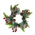 thumbnail image 1 of 14 Inch Christmas Wreath with Candle Holder - Red Berry Pinecone Centerpiece for Dining Table & Mantel, Dual-Use Holiday Decor, 1 of 1
