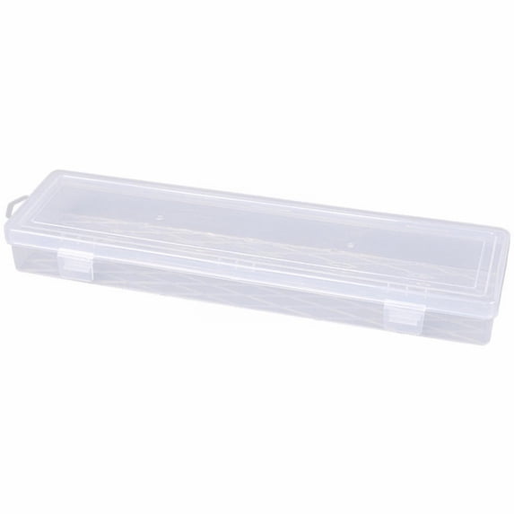 14 Inch Clear Plastic Storage Box - Transparent PP Small Parts Organizer with Lid, Portable Tool Box for Paintbrushes Screws Craft Supplies, Stackable