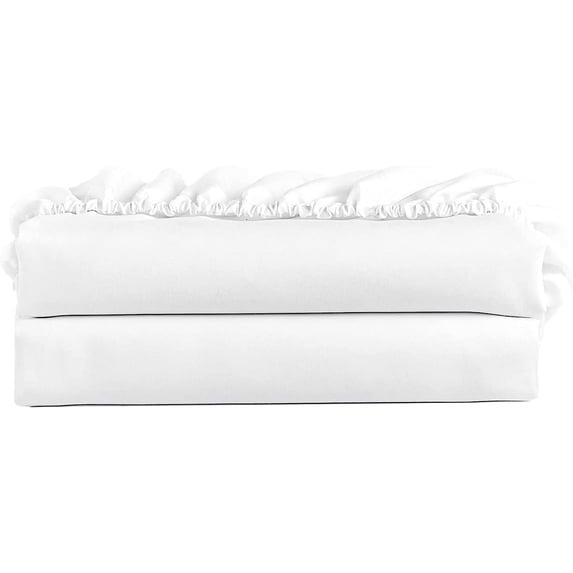 14" Inch Deep Pocket Twin Size Fitted Sheet Only - 400 Thread Count - Premium 100% Egyptian Cotton Mattress Cover Sheets & Protectors - White Solid.