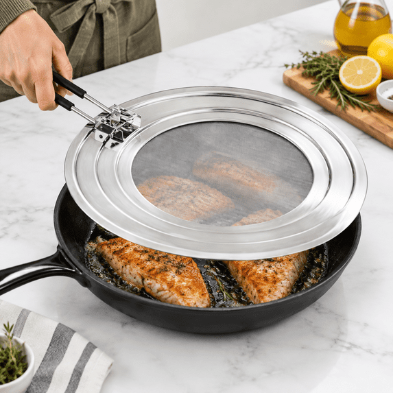 14 Inch Dishwasher-safe Splatter Screen Guard For Frying Pan Grease ...