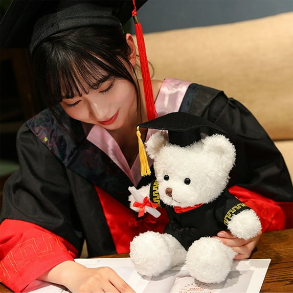 14 Inch Doctor Graduation Bear Plush - Blue Doctorate Degree Stuffed Animal, Academic Achievement Gift for Graduates & Students Red