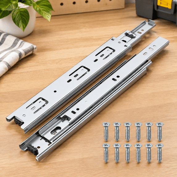 14 Inch Drawer Slides 4 Pairs (8pcs) Side Mount Rails - Heavy Duty Full ...