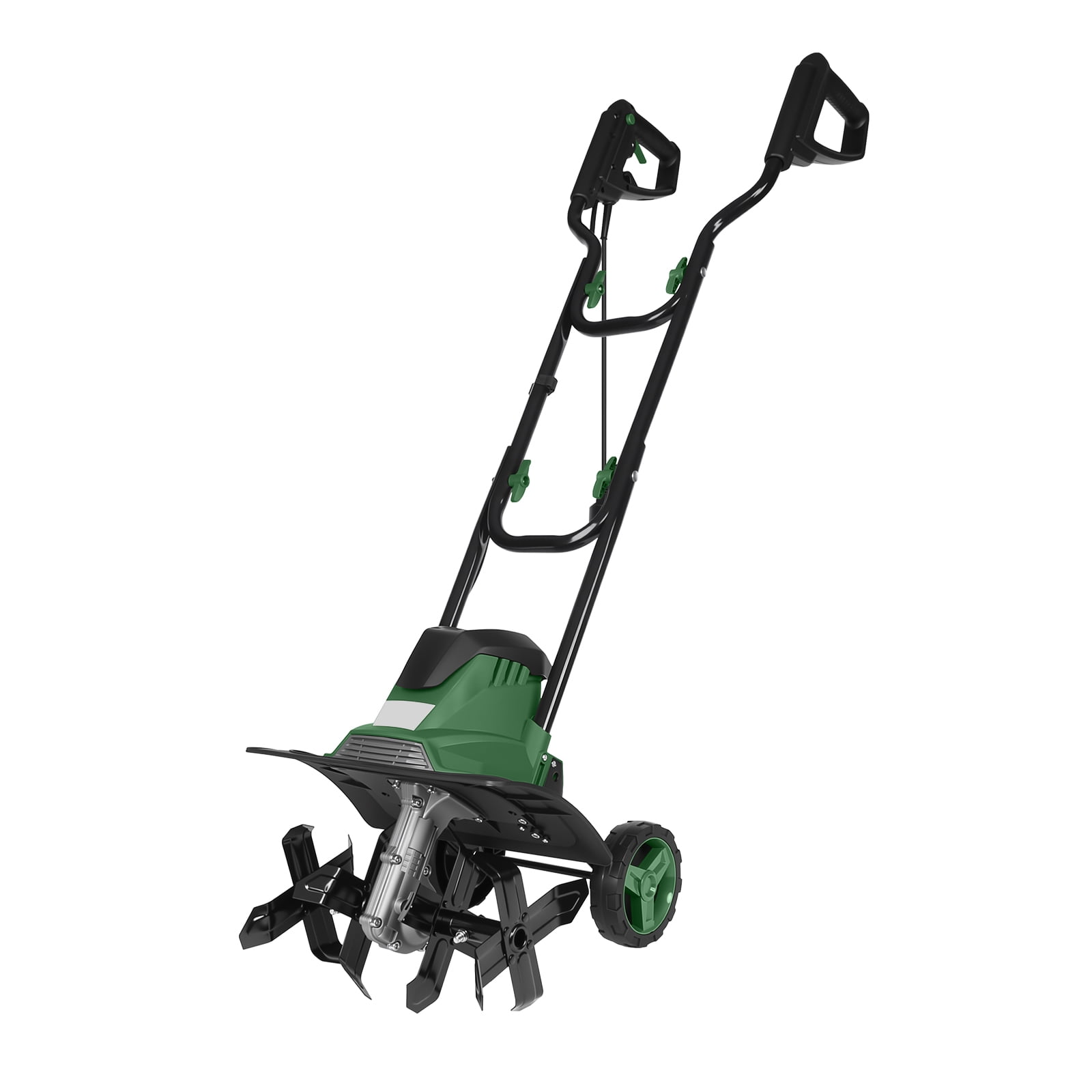 14 Inch Electric Tiller Cultivator, 10 Amp Corded Tiller with Foldable Handle, 4 Steel Tines with Wheels for Lawn, Garden and Field Soil Cultivation