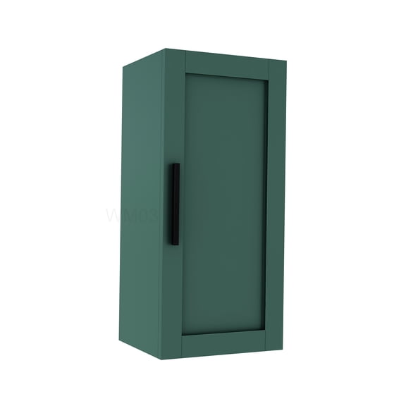 14 Inch Floating Bathroom Cabinet with Soft-Close Door, Wall-Mounted Green Vanity Storage Organizer with Shelf