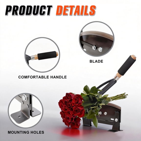 14 Inch Flower Stem Cutter Heavy Duty Steel Bunch Cutter with Safety Lock Sharp Precision Blade