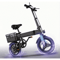 thumbnail image 1 of 14 inch Foldable Electric Bicycle, 500W Adult Commuter Electric Bike with Basket, Max Speed 19.9 mph, 36V 12AH Battery for Commuting, 1 of 11
