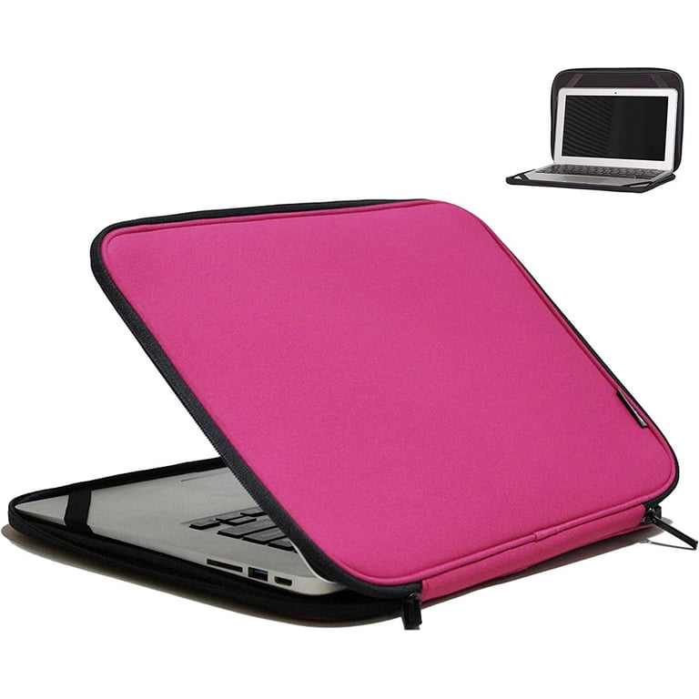 14 Inch Foldable Laptop Sleeve Slim Case Lightweight Bag Notebook Computer Carrying Flip Cover Pink