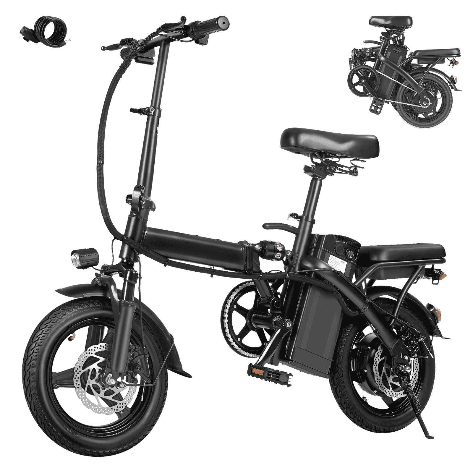 14 Inch Folding Electric Bikefor Adults And Teens, 500W Motor, 21.7MPH Max Speed,21MPH Folding Electric Bike