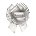 thumbnail image 1 of 14 Inch Giant Large Pull Bow Big Metallic Car Bows Ribbon with Gold Edge for Wedding Presents Gift Wrapping Christmas, Silver, 1 of 6