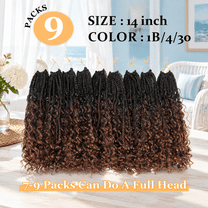 14 Inch 8 Packs Box Brcrochet Hair 144 Strands Pre-looped Knotless ...
