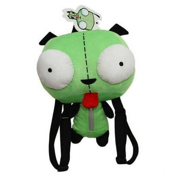 14 Inch Green Alien Invader Zim Robot Kids Stuffed Plush Backpack Bag Xmas Gift
