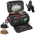 thumbnail image 1 of 14-Inch Heavy-Duty Canvas Tool Bag, Multi-function Large Capacity Tool Organizer Tote Bag with Adjustable Shoulder Strap and Ergonomic Handle for Electrician, Plumber, Handyman (Black), 1 of 8