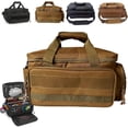 thumbnail image 1 of 14-Inch Heavy-Duty Canvas Tool Bag, Wide Mouth Tool Storage Organizer with Adjustable Shoulder Strap and Ergonomic Handle, Large Capacity Utility Tote for Electricians Mechanics Camping (Khaki,#A), 1 of 6