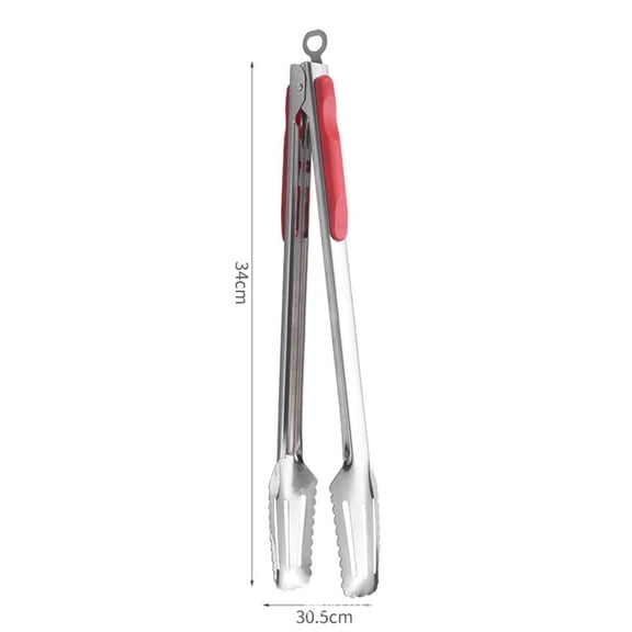 14 Inch Heavy Duty Grill Tongs for Cooking Stainless Steel Extra Long BBQ Turner Tong Set with Locking Handle Heat Resistant Kitchen Outdoor Grilling Camping BBQ Tools