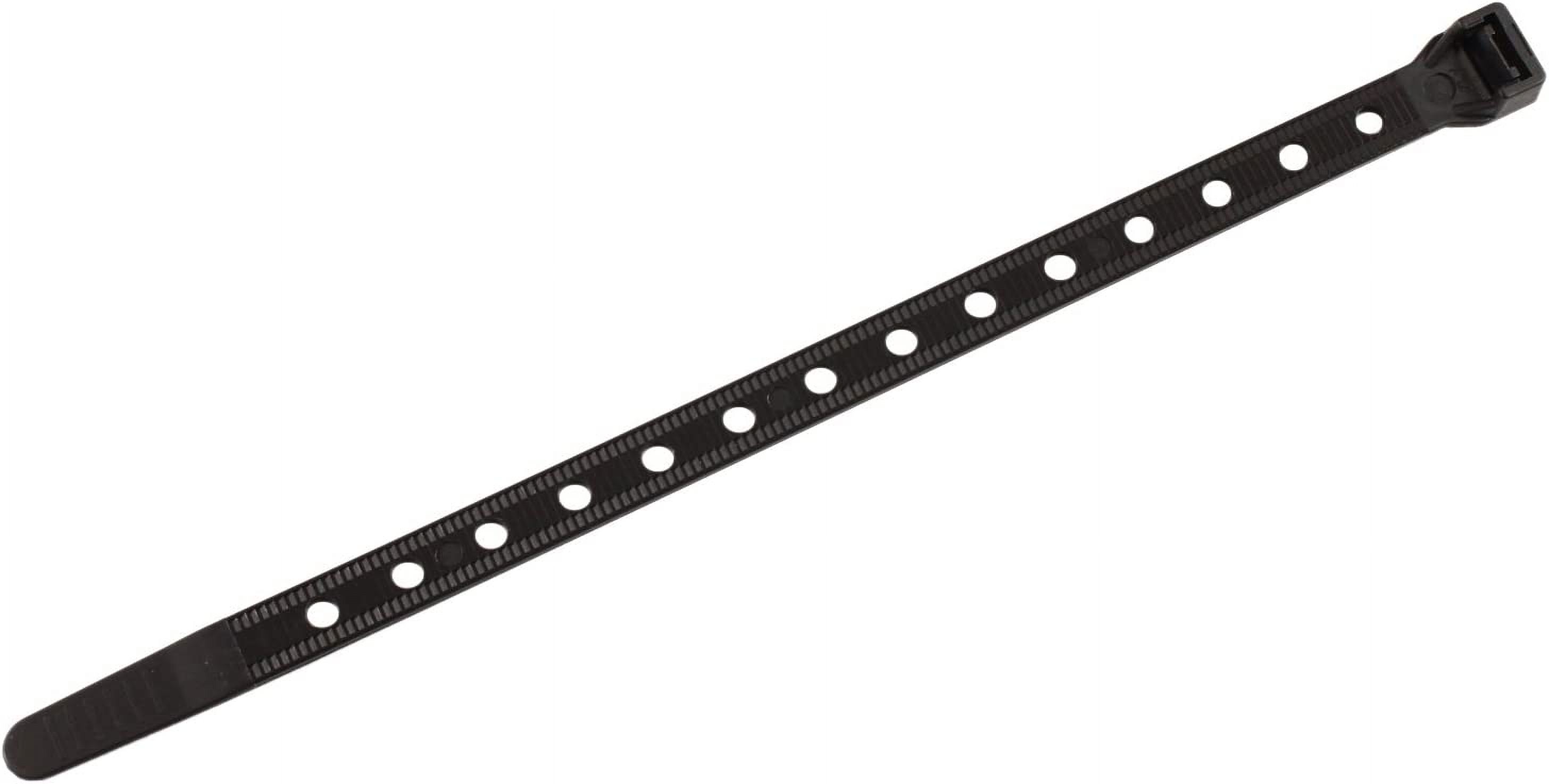 14-Inch Heavy Duty Mountable Cable Ties, 50lb Tensile Strength, Universal Easy Zip, 100 pack, Black