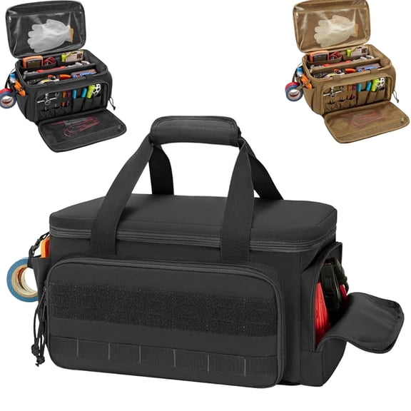 14-Inch Heavy Duty Tool Bag with Anti-Friction Bottom – Tactical Hand Tool Tote, Multi-Pocket Storage Organizer for Electricians, Carpenters, Mechanics