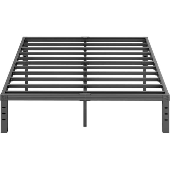 14 Inch High Metal Queen Bed Frame, Platform Bed Frame Queen Size No Box Spring Needed, Easy Assembly, Noise Free, Sturdy, Black