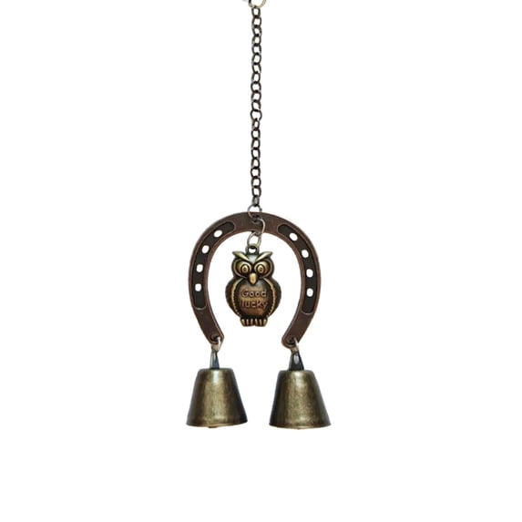 14 Inch Horseshoe Shaped Metal Wind Chime with Bells, Outdoor Garden Patio Decor, Gift for Housewarming Christmas Birthday(A)