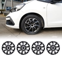 14 Inch Hubcaps Wheel Covers Silver Lacquer & Black Lacquer, Universal ABS Wheel Rim Covers Snap On Auto Tire Sturdy Guards OEM Replacement, Set of 4 Fits for Most Steel Wheels