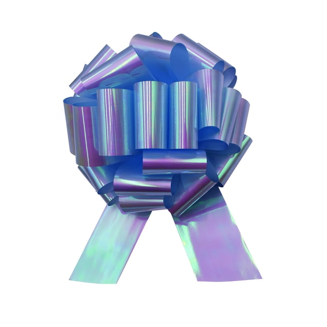 Giant Ribbon 14 Inch Iridescent Gender Reveal Metallic Ribbon Pull Bow Birthday ...