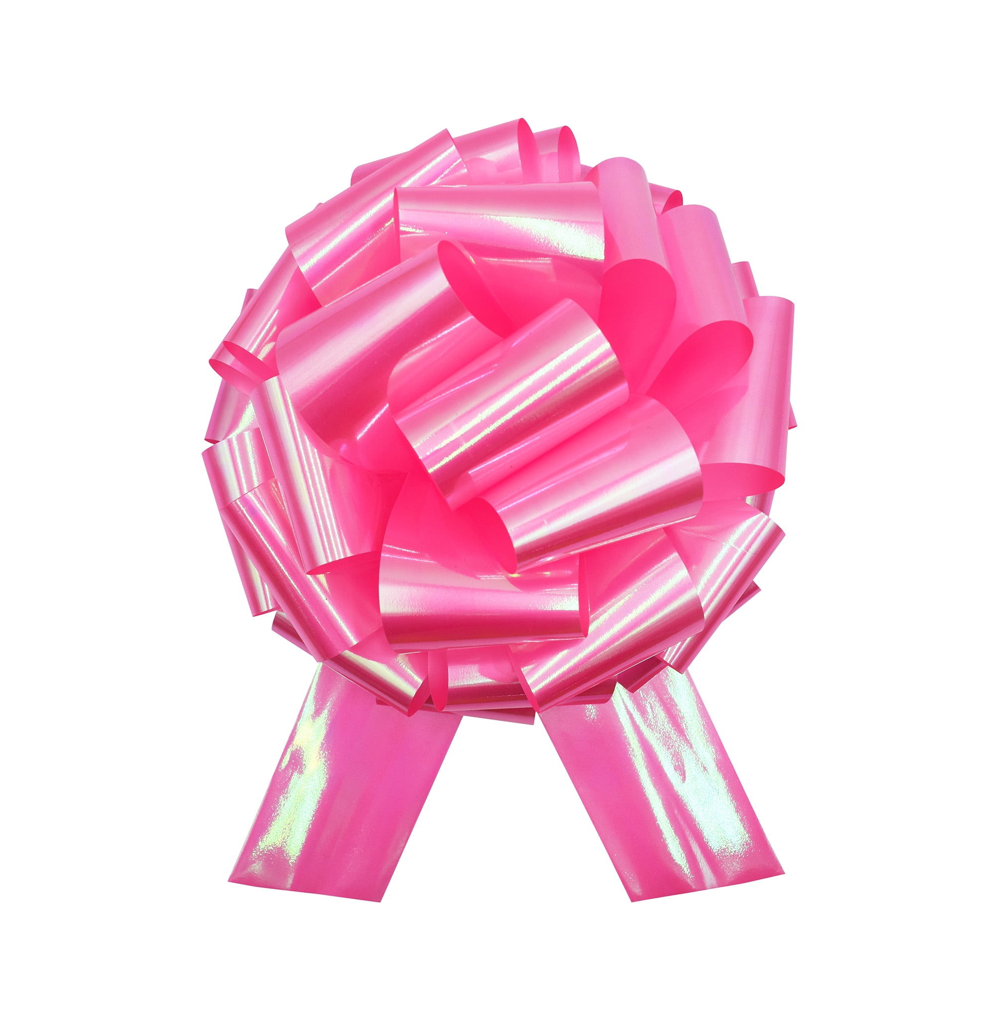 14 Inch Iridescent Gender Reveal Metallic Ribbon Pull Bow Birthday