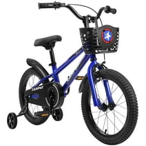 14 Inch Kids Bike for Boys, Kids Bike With Training Wheels and Basket, Blue