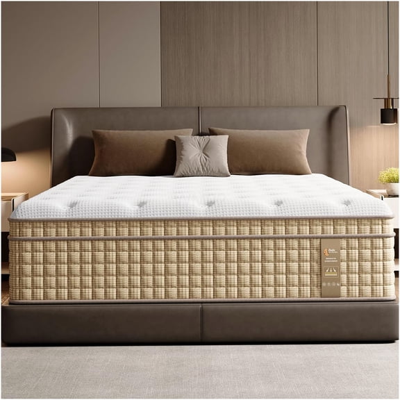 14 Inch King Cooling Gel Hybrid Mattress, Firm Support with 7-Zone for Pressure Relief & Motion Isolation