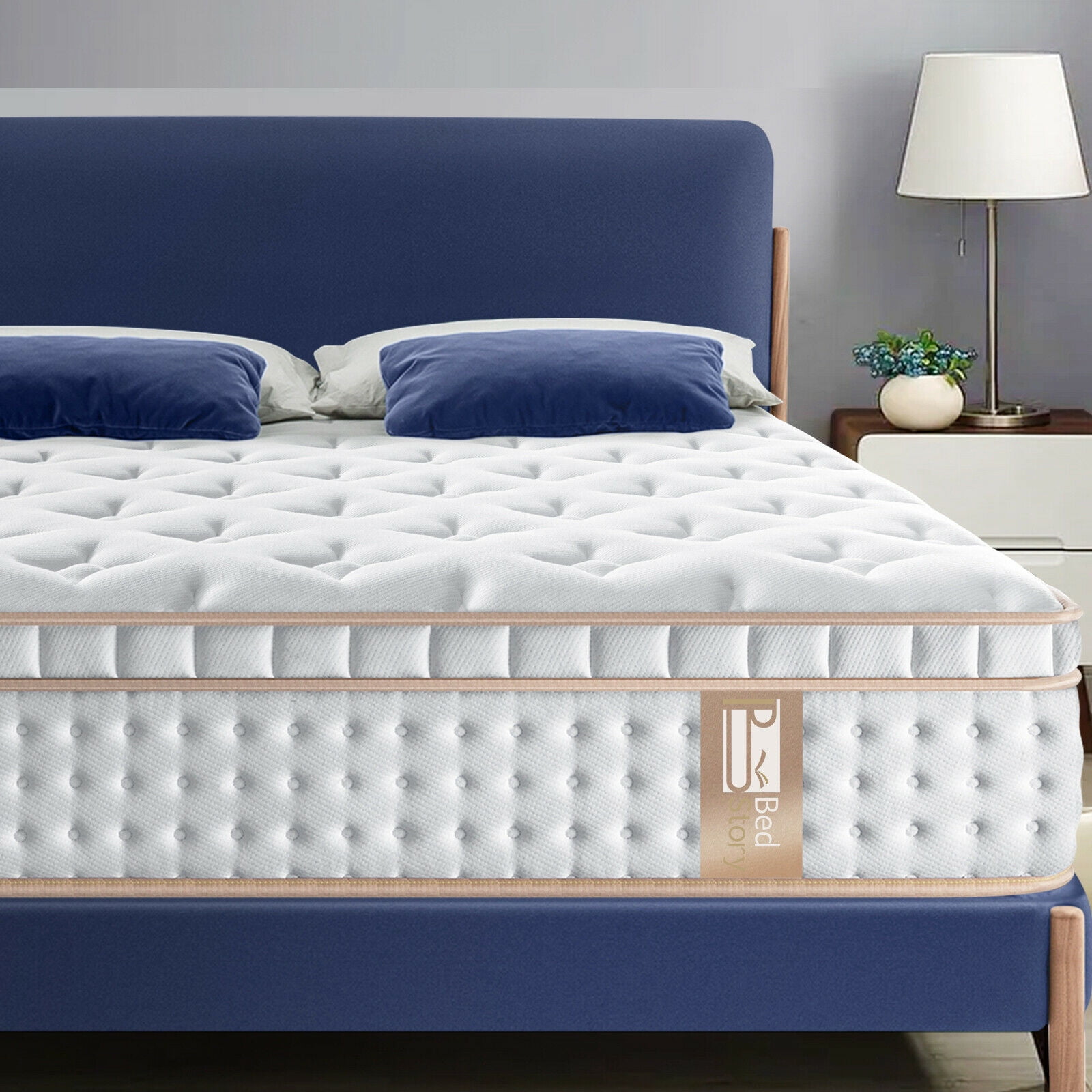 14 Inch King Hybrid BedStory Mattress, Medium Firm Foam with Pocket