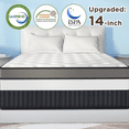 thumbnail image 1 of King Size 14 Inch Hybrid Mattress in a Box, Cooling Gel Memory Foam & Pocket Springs, Medium Firm Bed, Motion Isolation, CertiPUR-US Certified, 1 of 14