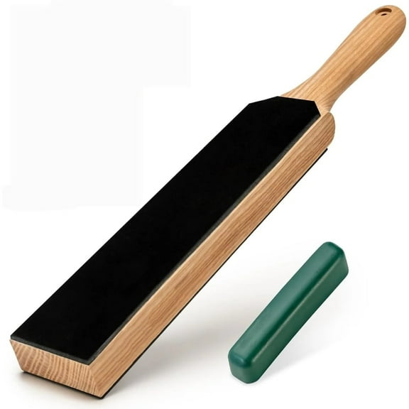 14 Inch Knife Sharpening Strop Kit with Leather and Polishing Compound Included