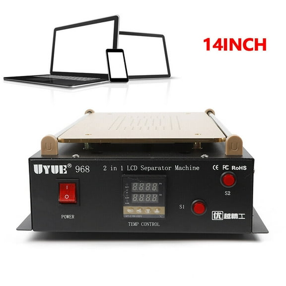 14-Inch LCD Screen Separator Machine with Built-In Vacuum Pump, Adjustable Temperature, Safety Power System, Anti-Static, Metal Construction