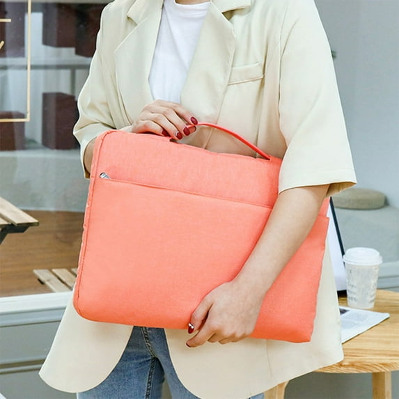 14 Inch Laptop Bag, Durable Fabric Waterproof Briefcase, Lightweight Business Travel Bag, Blue Black Pink Gray, 14.57x10.24x1.97in