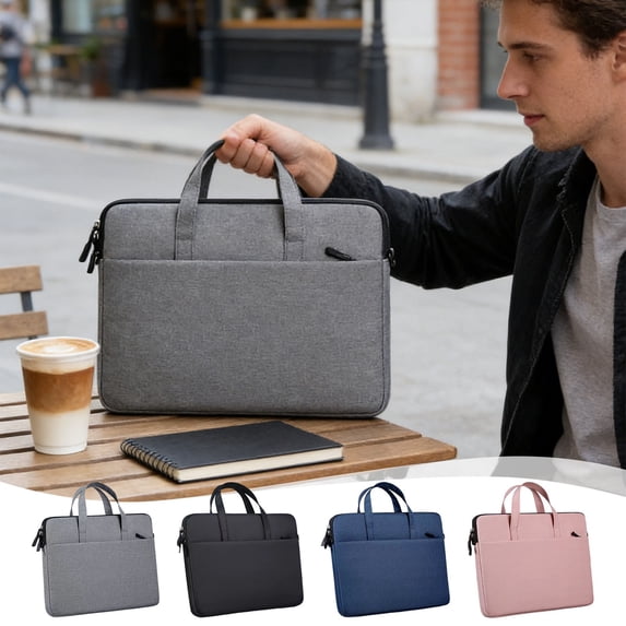 14-Inch Laptop Bag, Messenger Shoulder Bag, Tablet Carrying Case, Water-Repellent Laptop Sleeve, Durable Computer Bag for Daily Commute and Travel (Black)