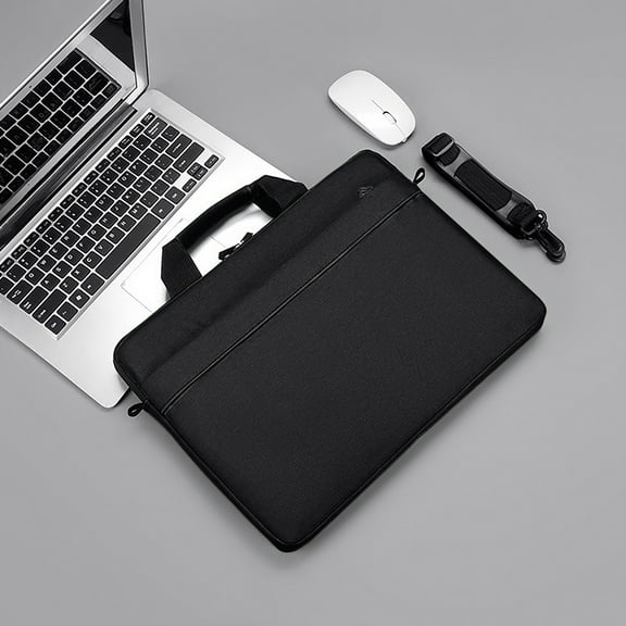 14 Inch Laptop Bag Shoulder Tote, Waterproof Shockproof Laptop Sleeve, Business Travel Laptop Briefcase, Large Capacity Computer Bag with Luggage Strap