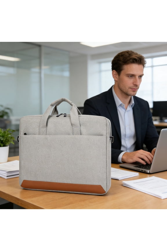 14 Inch Laptop Messenger Shoulder Bag with Soft Lining and Pockets, Water-Repellent Durable Briefcase for Work School Travel Use