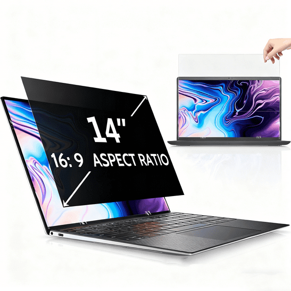 Jous 14 inch Laptop Privacy Screen for 16:9 Computer Monitor, Anti Glare Blue Light Filter Protector, Removable Security Shield , Compatible with Lenovo HP Dell Acer Asus Thinkpad Envy Xps