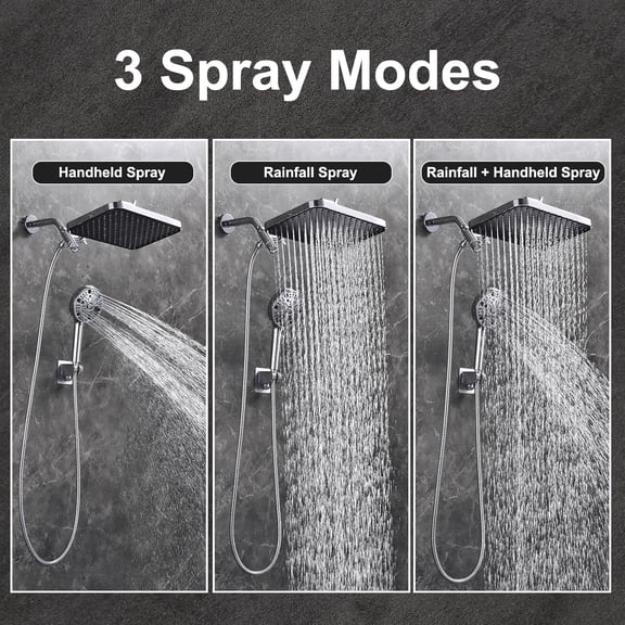 14 Inch Large High Pressure Filtered Shower Head Combo with 9 Spray Modes Handheld Dual Shower Heads