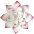 thumbnail image 1 of 14 Inch Large Metal Succulent Flower Wall Decor Art Wall Sculptures Hanging For Garden Office Home Handmade Gift For Indoor Or Outdoor-White, 1 of 5